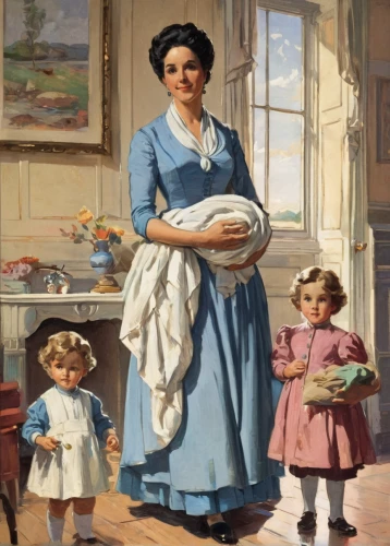 woman holding pie,mother with children,the mother and children,mother and children,girl in the kitchen,woman with ice-cream,milkmaid,mother-to-child,parents with children,housewife,stepmother,girl with bread-and-butter,nanny,mulberry family,girl with cloth,domestic life,mother with child,little girl and mother,motherhood,cleaning woman,Illustration,Japanese style,Japanese Style 07