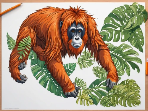 orangutan,barbary monkey,primate,barbary ape,tamarin,uakari,gorilla,golden lion tamarin,gibbon,orang utan,macaque,chimp,siamang,chimpanzee,langur,primates,ape,bonobo,monkey,gibbon 5,Unique,3D,Isometric