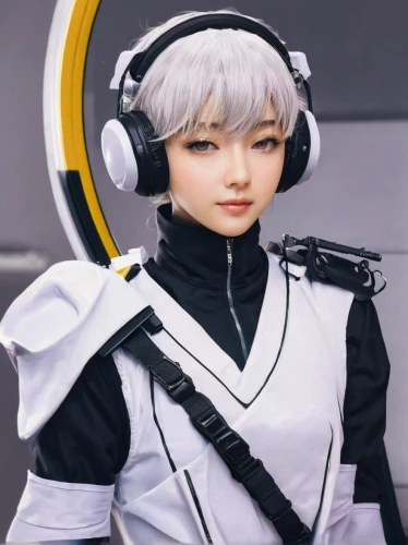 rei ayanami,fuki,whitey,zero,headset,jin deui,cosplay image,eris,siu mei,kosmea,shimada,cosplayer,hwachae,tau,minibot,asahi,piko,headset profile,sigma,kai-lan,Illustration,Japanese style,Japanese Style 13