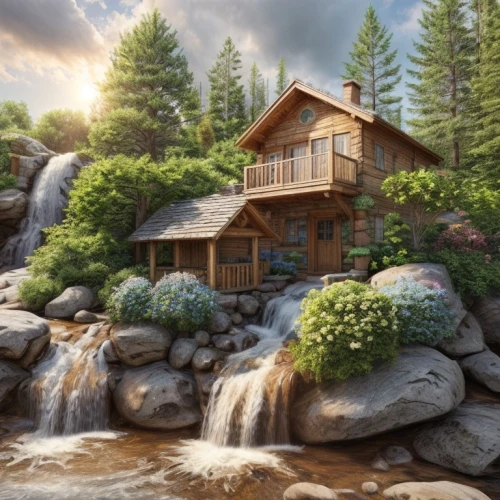 house in mountains,house in the forest,summer cottage,the cabin in the mountains,log home,house in the mountains,home landscape,house by the water,small cabin,house with lake,log cabin,tree house hotel,cottage,wooden house,beautiful home,water mill,tree house,idyllic,landscape background,mountain settlement,Common,Common,Natural