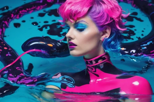 neon body painting,bodypaint,bodypainting,pink octopus,streampunk,colorful water,aquatic,body painting,under the water,latex,underwater,submerged,latex clothing,siren,submerge,under water,pink hair,aquarius,airbrushed,immersed,Conceptual Art,Sci-Fi,Sci-Fi 27