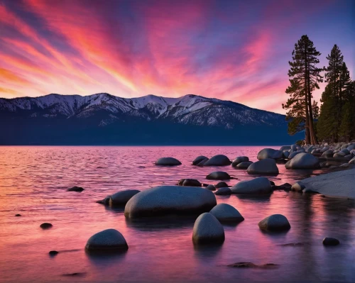 lake tahoe,tahoe,incredible sunset over the lake,seton lake,lassen volcanic national park,british columbia,landscape photography,beautiful landscape,beautiful lake,lake mcdonald,landscapes beautiful,mountain sunrise,vermilion lakes,united states national park,lake baikal,baikal lake,heaven lake,landscape background,pink dawn,splendid colors,Photography,Documentary Photography,Documentary Photography 17