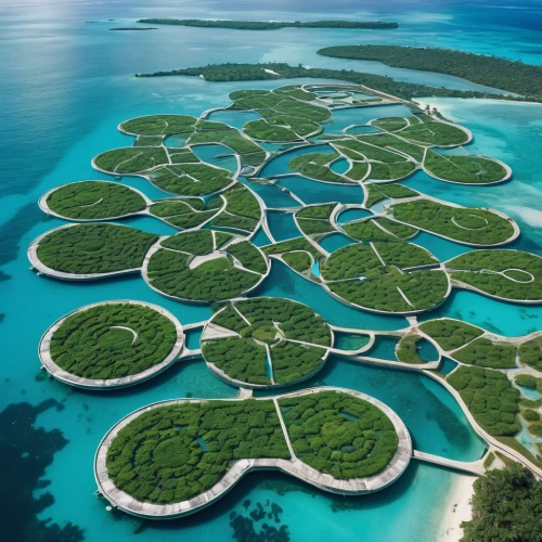 floating islands,artificial islands,artificial island,atoll,over water bungalows,atoll from above,cook islands,mushroom island,cayo coco,lavezzi isles,islands,fisher island,the shrimp farm,green island,island chain,uninhabited island,fish farm,floating island,cayo largo island,french polynesia,Photography,General,Natural
