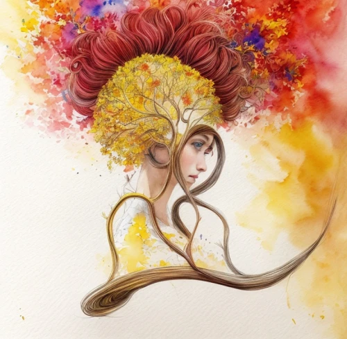 girl in a wreath,watercolor women accessory,watercolor wreath,flower painting,watercolor painting,boho art,feather headdress,watercolor flower,flower illustrative,girl in flowers,flower art,watercolor paint,watercolor mermaid,watercolor paint strokes,headdress,woman thinking,sunflower coloring,watercolor tree,dryad,watercolour flower,Common,Common,Natural