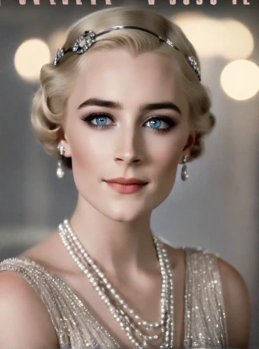 great gatsby,white rose snow queen,bridal jewelry,vanity fair,gatsby,silver wedding,pearl necklace,white lady,female hollywood actress,magazine cover,pearl necklaces,diadem,hollywood actress,the snow queen,pearls,bridal accessory,british actress,movie star,roaring 20's,lillian gish - female