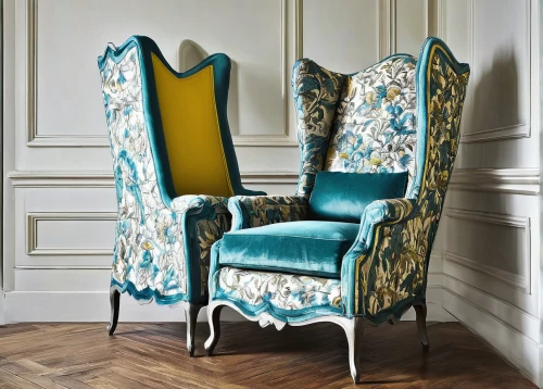 wing chair,armchair,floral chair,chaise longue,upholstery,chaise lounge,damask,mazarine blue,slipcover,shabby-chic,damask paper,chaise,turquoise wool,danish furniture,settee,shabby chic,damask background,antique furniture,rococo,seating furniture,Art,Classical Oil Painting,Classical Oil Painting 36