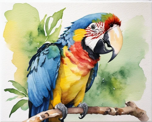 watercolor bird,blue and gold macaw,macaw hyacinth,blue and yellow macaw,guacamaya,bird painting,yellow macaw,macaw,blue macaw,caique,beautiful macaw,scarlet macaw,macaws blue gold,eastern rosella,yellow throated toucan,toco toucan,keel billed toucan,rosella,watercolor painting,toucan,Conceptual Art,Oil color,Oil Color 02