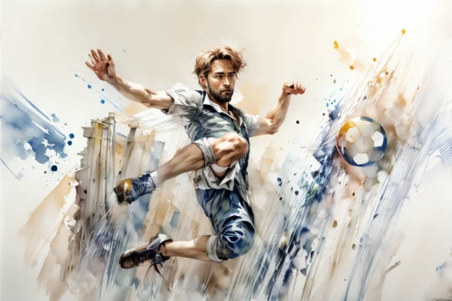 dance with canvases,male ballet dancer,ballet master,soccer kick,figure skater,taijiquan,handball player,street dancer,leap,leaping,wushu,freestyle football,high-wire artist,leap for joy,painter,dancer,photo painting,artistic gymnastics,juggler,world digital painting