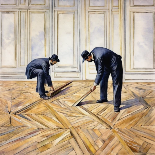 parquet,meticulous painting,flooring,ceramic floor tile,tile flooring,chalk drawing,painting pattern,floor tiles,sweeping,framing hammer,workers,carpenter,framing square,woodwork,clay floor,floor,tiling,painting technique,wooden floor,craftsmen,Illustration,Paper based,Paper Based 25