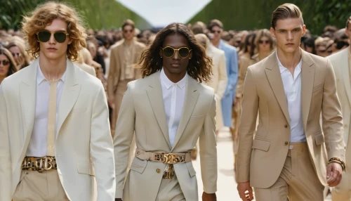 menswear for women,black models,men's wear,boys fashion,man's fashion,men's suit,menswear,khaki,men clothes,runways,versace,fashion street,white-collar worker,suit trousers,cognac,businessmen,the style of the 80-ies,neutral color,trend color,aviator sunglass,Conceptual Art,Sci-Fi,Sci-Fi 19