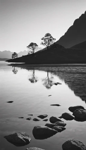loch linnhe,loch,reflections in water,isle of skye,monochrome photography,reflection in water,glencoe,isle of mull,lake district,loch drunkie,water reflection,reflection of the surface of the water,stabyhoun,scottish highlands,estuary,loch venachar,landscape photography,dove lake,low tide,ripples,Photography,Black and white photography,Black and White Photography 04