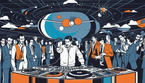 dj,disc jockey,electronic music,disk jockey,vector people,sci fiction illustration,dj party,vector illustration,workforce,game illustration,dj equipament,electronic market,the industry,laboratory,the pandemic,bottleneck,nightclub,soundcloud logo,the record machine,lab,Illustration,Vector,Vector 06