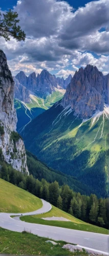 dolomites,dolomiti,the sesto dolomites,val gardena,south tyrol,landscape mountains alps,alpine route,east tyrol,alpine region,mountainous landscape,alpine drive,mountain landscape,bucegi mountains,the landscape of the mountains,the alps,mountain road,background view nature,steep mountain pass,alps,panoramic landscape,Illustration,Paper based,Paper Based 04