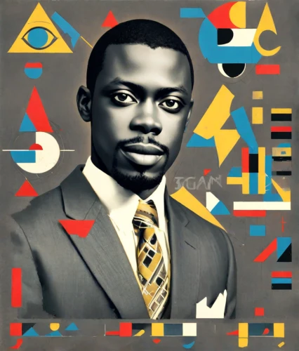 black businessman,african businessman,ghana,african man,cd cover,sighetu marmatiei,a black man on a suit,beatenberg,ghanaian cedi,senegal,album cover,black man,benin,chess icons,medicine icon,novelist,black professional,popart,euclid,congo