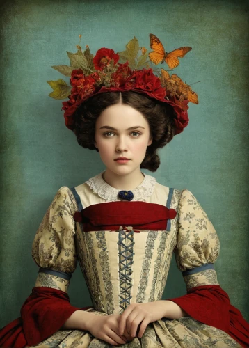 victorian lady,mystical portrait of a girl,portrait of a girl,gothic portrait,girl in a wreath,vintage female portrait,vintage woman,victorian fashion,cloves schwindl inge,girl in flowers,portrait of a woman,lilian gish - female,young woman,queen of hearts,girl with cloth,vintage girl,queen anne,victorian style,girl in a historic way,fantasy portrait,Illustration,Realistic Fantasy,Realistic Fantasy 35