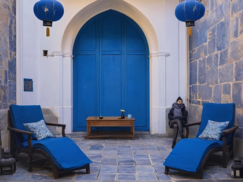 essaouira,blue doors,moroccan pattern,blue door,morocco,majorelle blue,riad,morocco lanterns,monastery israel,boutique hotel,marrakesh,blue room,inside courtyard,hala sultan tekke,nizwa souq,synagogue,djerba,blue pushcart,rabat,courtyard,Illustration,Japanese style,Japanese Style 18