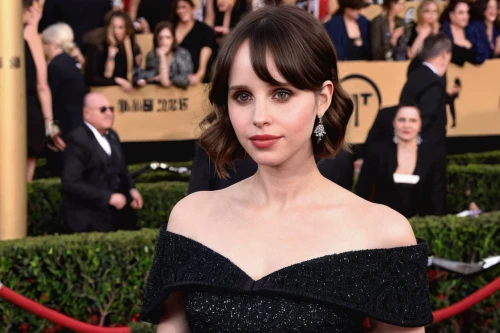 felicity jones,female hollywood actress,hollywood actress,daisy jazz isobel ridley,downton abbey,british actress,red carpet,elegant,black dress,vanity fair,birce akalay,anellini,actress,gala,bangs,lori,black dress with a slit,in a black dress,bran,lara,Conceptual Art,Oil color,Oil Color 11