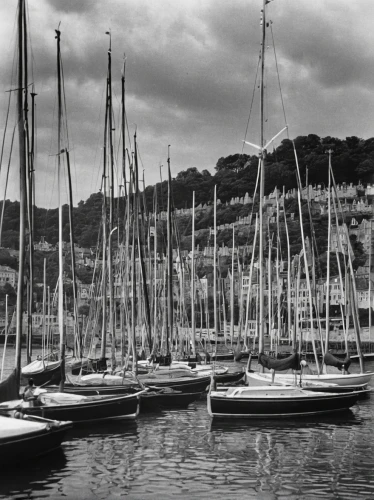 boats in the port,sailing boats,sailboats,boat yard,masts,wooden boats,regatta,boat harbor,harbour,boatyard,mooring,boats,small boats on sea,old city marina,fishing boats,yacht club,yachts,swanage bay,harbor,carbis bay,Photography,Black and white photography,Black and White Photography 10