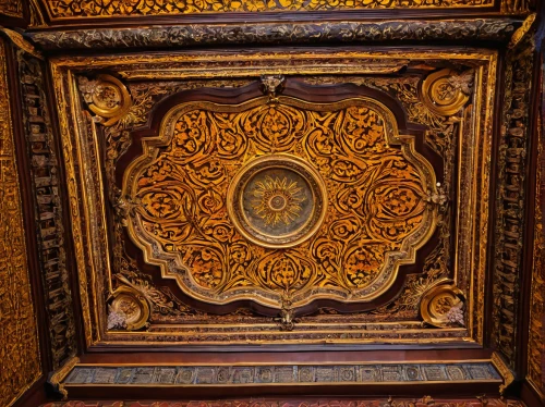 ceiling,patterned wood decoration,hall roof,cabinet,the ceiling,the court sandalwood carved,ornate room,decorative frame,corinthian order,floral ornament,interior decor,circular ornament,carved wall,stucco ceiling,ceiling fixture,ornate,amber fort,frame ornaments,carved wood,dome roof,Art,Artistic Painting,Artistic Painting 04