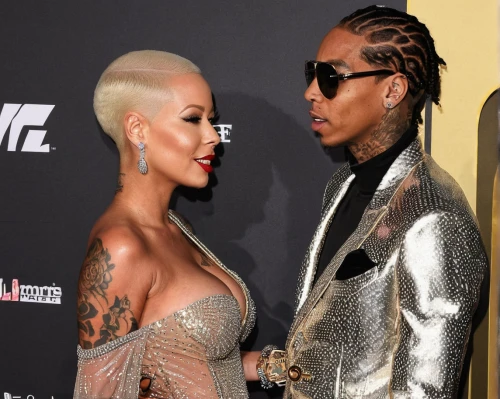 singer and actress,khalifa,sustainability icons,mohawk hairstyle,beautiful couple,couple goal,step and repeat,vegan icons,black couple,wedding icons,prince and princess,business icons,mohawk,mom and dad,icons,offset,royalty,red carpet,fur,mobster couple,Illustration,Retro,Retro 06