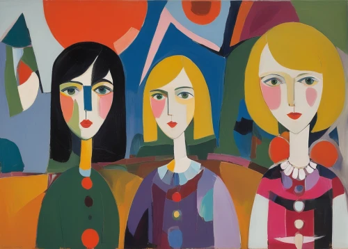 women at cafe,group of people,sewing pattern girls,young women,olle gill,villagers,multicolor faces,pop art people,the three graces,place of work women,woman shopping,businesswomen,singers,pentangle,ladies group,audience,1940 women,vector people,modern pop art,musicians,Art,Artistic Painting,Artistic Painting 41