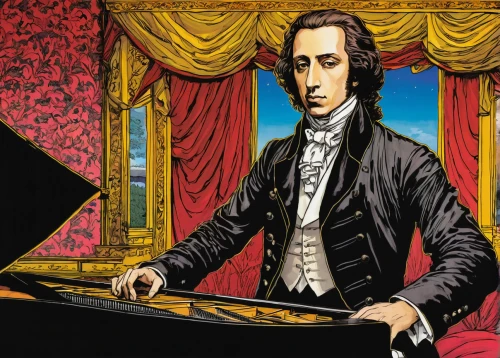 fryderyk chopin,chopin,hans christian andersen,mozart taler,harpsichord,concerto for piano,pianist,mozart,fortepiano,composer,classical music,the piano,play piano,pianet,piano player,clavichord,musical paper,the phonograph,alessandro volta,vintage ilistration,Illustration,American Style,American Style 03