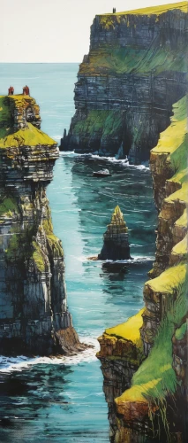 cliffs ocean,coastal landscape,cliff coast,cliff of moher,cliff top,sea stack,the cliffs,cliffs,pancake rocks,limestone cliff,carrick-a-rede,sceleton coast,landscape with sea,ireland,cliff face,cliffs of moher,orkney island,rocky coast,an island far away landscape,isle of may,Illustration,Paper based,Paper Based 13
