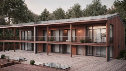 3d rendering,timber house,wooden decking,dunes house,eco-construction,wooden house,eco hotel,wooden facade,render,modern house,folding roof,corten steel,residential house,wood deck,archidaily,prefabricated buildings,cubic house,frame house,decking,core renovation