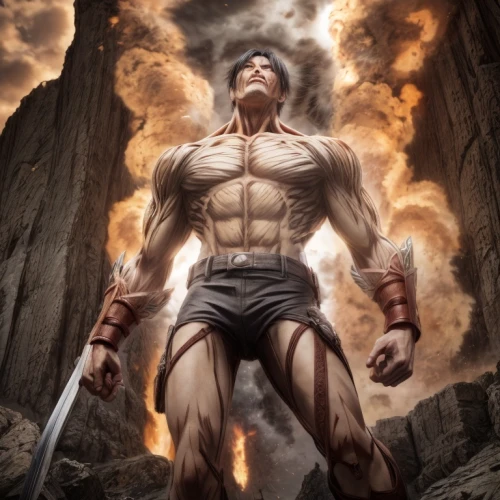 god of thunder,hercules,nikuman,he-man,barbarian,katakuri,spartan,poseidon god face,angry man,greyskull,pillar of fire,thor,imposing,calm usopp,wolverine,heroic fantasy,power,power icon,stone man,mammatus,Common,Common,Photography