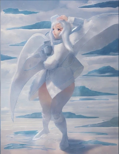 the snow queen,snow angel,fantasia,water nymph,white swan,winterblueher,ice queen,glory of the snow,the wind from the sea,siren,god of the sea,the beach pearl,figure skating,pierrot,suit of the snow maiden,baroque angel,polar aurora,angel,angel figure,sea swallow,Game&Anime,Manga Characters,Fantasy