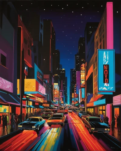 city lights,night scene,citylights,city highway,colorful city,city at night,city scape,busan night scene,street lights,ann margarett-hollywood,cityscape,night highway,boulevard,big night city,tokyo city,city,sky city,oil painting on canvas,cities,broadway,Art,Artistic Painting,Artistic Painting 34