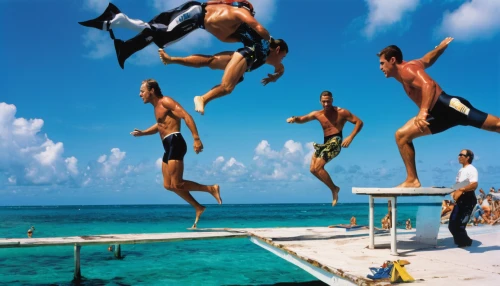 dock jumping,diving fins,underwater sports,diving,maldives mvr,underwater diving,varadero,rope jumping,cayo coco,cozumel,swimming people,scuba diving,jumping off,flying island,club med,synchronized swimming,heron island,freediving,divemaster,cayo largo island,Conceptual Art,Oil color,Oil Color 07