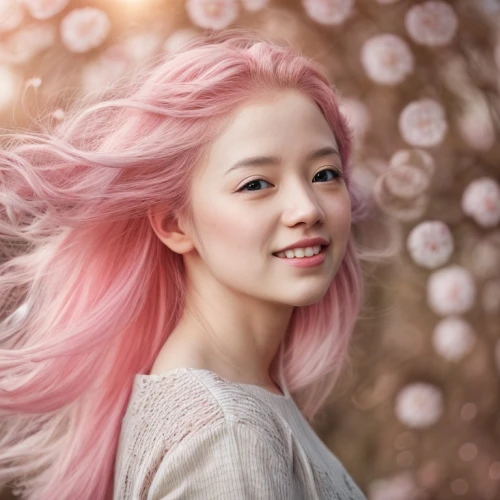 pink beauty,natural pink,pink hair,fluttering hair,pink cherry blossom,pink floral background,natural color,joy,pink background,songpyeon,portrait background,sakura blossom,color pink,asian semi-longhair,color pink white,light pink,white-pink,rose pink colors,korean,pink,Common,Common,Photography