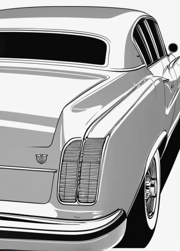 illustration of a car,muscle car cartoon,chrysler 300 letter series,cadillac de ville series,facel vega facel ii,rolls-royce corniche,ford thunderbird,lincoln continental,cadillac brougham,cadillac series 62,cadillac eldorado,cadillac series 60,daimler sovereign,cadillac sixty special,lincoln continental mark v,buick electra,cadillac coupe de ville,oldsmobile toronado,tenth generation ford thunderbird,ford starliner,Illustration,Black and White,Black and White 04