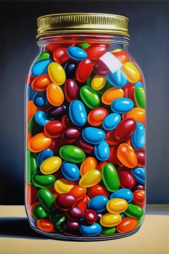 candy jars,oil painting on canvas,oil on canvas,jelly beans,modern pop art,lolly jar,jelly bean,oil painting,neon candy corns,cool pop art,smarties,colored pencil background,glass jar,glass painting,jar,candy crush,pop art colors,gumball machine,candy bar,acrylic paints,Illustration,Retro,Retro 11
