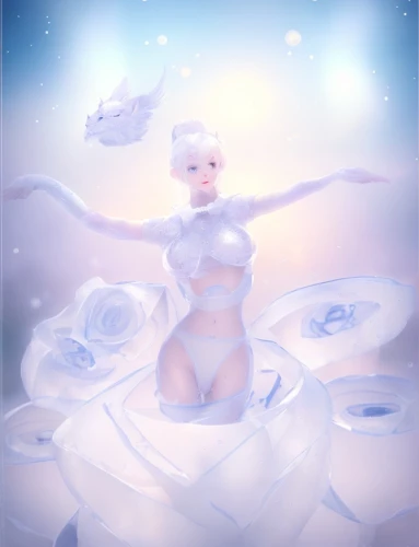 white rose snow queen,the snow queen,ice queen,winter rose,eternal snow,snow angel,white rose,porcelain rose,rosa 'the fairy,ice princess,water rose,white winter dress,crystalline,suit of the snow maiden,fairy queen,sky rose,rosa ' the fairy,white swan,white lady,white snowflake,Game&Anime,Manga Characters,Fantasy