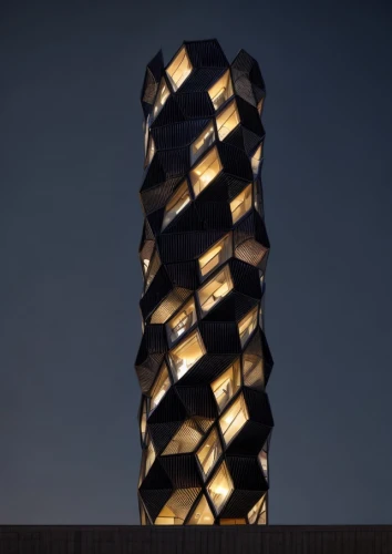 light cone,steel tower,honeycomb structure,steel sculpture,metal pile,wall lamp,building honeycomb,dna helix,drill bit,column of dice,helix,stacked rock,factory chimney,chimney pipe,vertical chess,stone lamp,metal cladding,pillar,light post,lava lamp,Common,Common,None