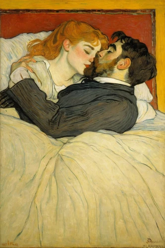 woman on bed,young couple,amorous,as a couple,girl in bed,lovers,man and wife,courtship,two people,kissel,romantic portrait,honeymoon,idyll,valentin,making out,adolphe,bolster,bougereau,couple - relationship,bedding,Art,Classical Oil Painting,Classical Oil Painting 30