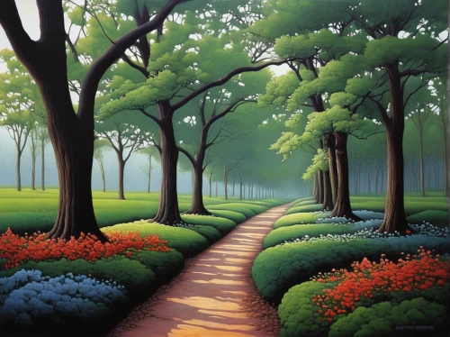 tree lined path,forest path,forest landscape,tree grove,tree lined lane,forest road,pathway,forest glade,green forest,forest of dreams,cartoon forest,tree-lined avenue,row of trees,mushroom landscape,enchanted forest,fairytale forest,fairy forest,greenforest,deciduous forest,chestnut forest,Photography,Artistic Photography,Artistic Photography 06