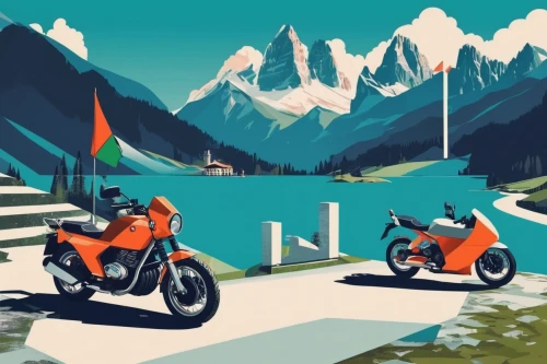motorcycle tour,motorcycle tours,piaggio,motorcycles,ktm,motorbike,motorcycling,piaggio ciao,motorcycle,mountain pass,ducati,the pamir highway,motor-bike,alpine route,moped,motorcyclist,mountain highway,bike colors,vector illustration,1000miglia,Illustration,Vector,Vector 17