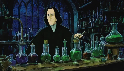 potions,chemist,apothecary,laboratory,potion,candlemaker,potter,chemical laboratory,alchemy,laboratory flask,conjure up,erlenmeyer flask,glassware,science education,formula lab,professor,researcher,absinthe,laboratory information,reagents,Illustration,Japanese style,Japanese Style 14