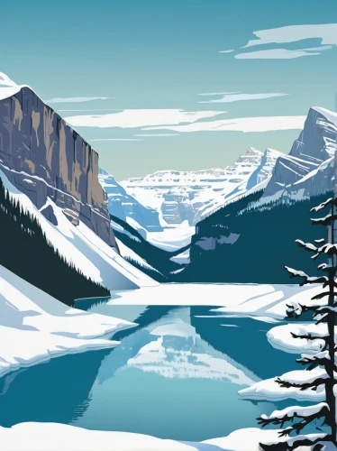 lake louise,icefield parkway,canadian rockies,lake moraine,maligne lake,snowy mountains,cascade mountain,snowy peaks,banff,west canada,glacial lake,mount robson,banff national park,moraine lake,emerald lake,icefields parkway,two jack lake,bow valley,salt meadow landscape,glacial melt,Illustration,Japanese style,Japanese Style 07