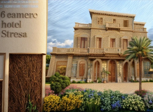 casa fuster hotel,3d rendering,3d albhabet,celsus library,hotel riviera,venetian hotel,oria hotel,corfu,emirates palace hotel,taormina,jerash,sicily,lecce,digital compositing,famagusta,aix-en-provence,boutique hotel,siracusa,luxury hotel,3d rendered