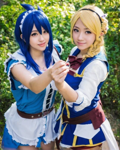 sonoda love live,cosplay image,love live,cosplay,hamearis lucina,pointing at,hierochloe,hands holding,cosplayer,holding hands,fist bump,pointing hand,tamaris,selfie stick,monopod,daughter pointing,hold hands,jinrikisha,hand in hand,taking photo,Illustration,Japanese style,Japanese Style 21