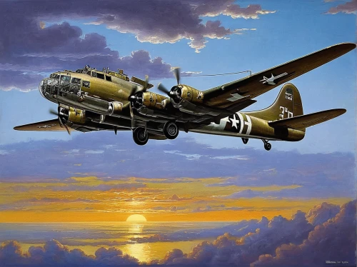 boeing b-17 flying fortress,boeing 307 stratoliner,republic p-47 thunderbolt,boeing 247,north american b-25 mitchell,lockheed hudson,ju 52,consolidated b-24 liberator,boeing 314,boeing b-50 superfortress,lockheed p-38 lightning,edsel corsair,douglas ac-47 spooky,douglas b-23 dragon,douglas a-26 invader,boeing b-29 superfortress,avro lancaster,north american p-51 mustang,hudson wasp,pv-1,Art,Classical Oil Painting,Classical Oil Painting 34