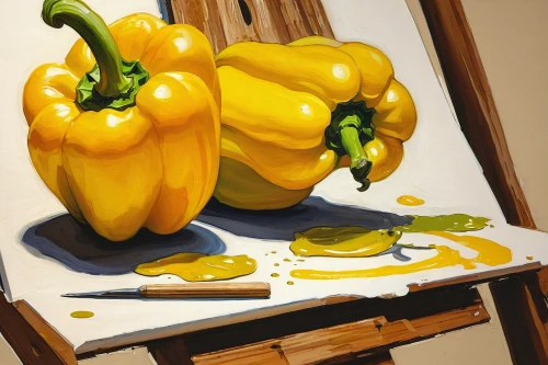 yellow peppers,yellow pepper,gourds,bell peppers,squash,bell pepper,decorative squashes,calabaza,butternut squash,yellow orange,pattypan squash,gourd,pumpkins,bellpepper,butternut,winter squash,acorn squash,yellow bell,white pumpkin,ripening,Conceptual Art,Fantasy,Fantasy 08