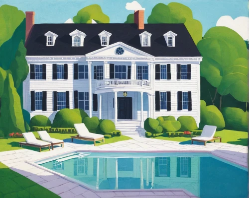 pool house,house painting,new england style house,houses clipart,house by the water,summer house,beach house,summer cottage,luxury property,mansion,private house,villa,house drawing,house with lake,home landscape,boathouse,country house,beachhouse,real-estate,private estate,Illustration,Paper based,Paper Based 27