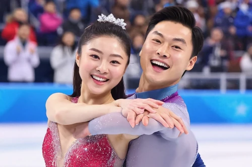 ice dancing,pyeongchang,figure skating,women's short program,yuzu,ice skating,figure skater,the sports of the olympic,the hands embrace,synchronized skating,figure skate,2016 olympics,hands holding,couple boy and girl owl,gold laurels,beautiful couple,north korea kpw,couple goal,double hearts gold,koreatea,Illustration,Japanese style,Japanese Style 01