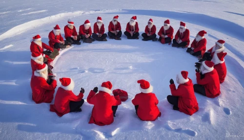 christmas circle,north pole,santons,santarun,santa clauses,snow ring,circle of friends,yule,infinite snow,the polar circle,nordic christmas,carol singers,greek in a circle,carolers,saint nicholas' day,lapland,st claus,sleigh ride,snow figures,santa claus train,Illustration,Realistic Fantasy,Realistic Fantasy 30