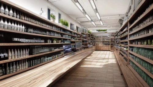 apothecary,liquor store,pharmacy,herbarium,shelving,wine bottle range,watercolor shops,shelves,brandy shop,multistoreyed,bond stores,pantry,beer banks,store,supermarket shelf,empty shelf,soap shop,bookstore,wine boxes,ovitt store,Commercial Space,Working Space,Sustainable Chic